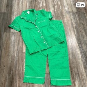 J. Crew Classic Kelly Green Pajama Set Size Small